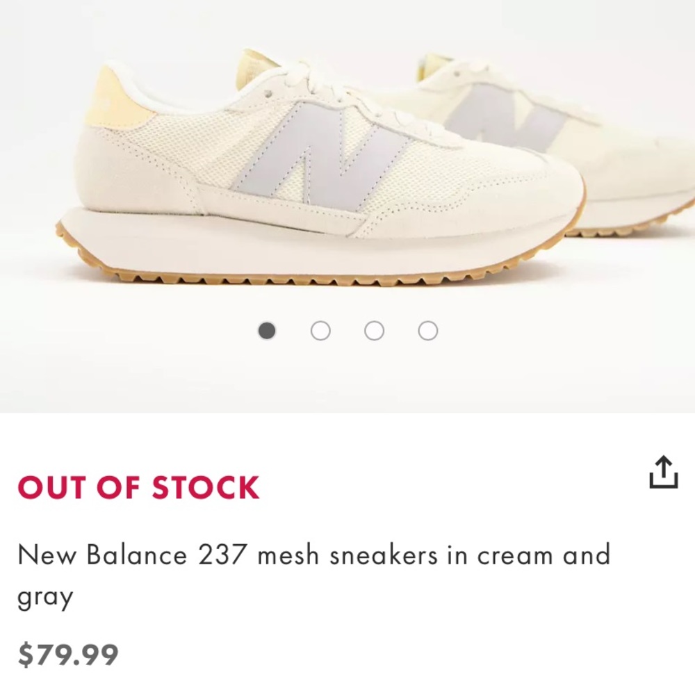Women’s New Balance 237 mesh sneakers in cream and gray